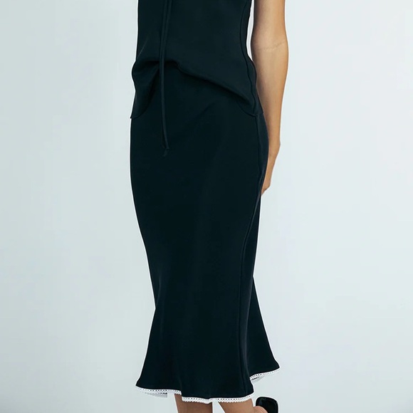 Ciao Lucia Skirts Ciao Lucia Black Silk Valeria Midi Skirt Poshmark